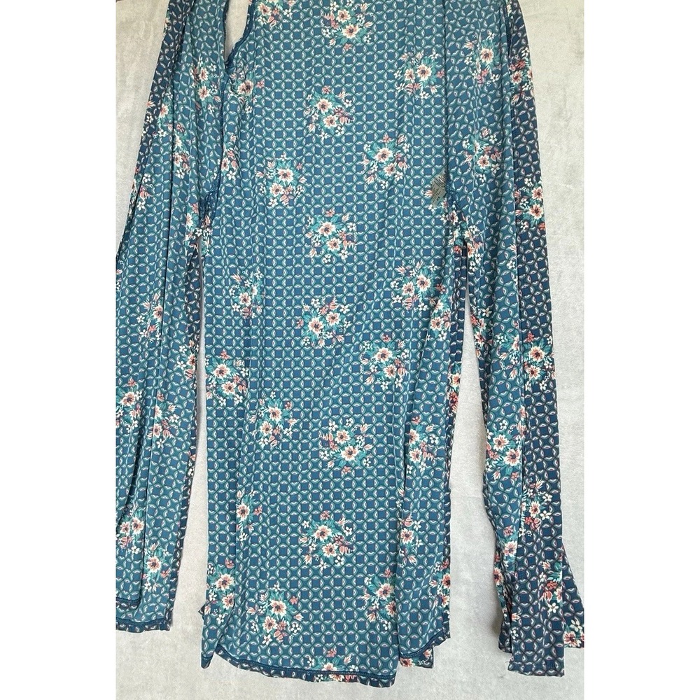 LuLaRoe Joy Cardigan Duster Womens XS Blue Floral Cottagecore‎ Artsy Geometric - Picture 4 of 7